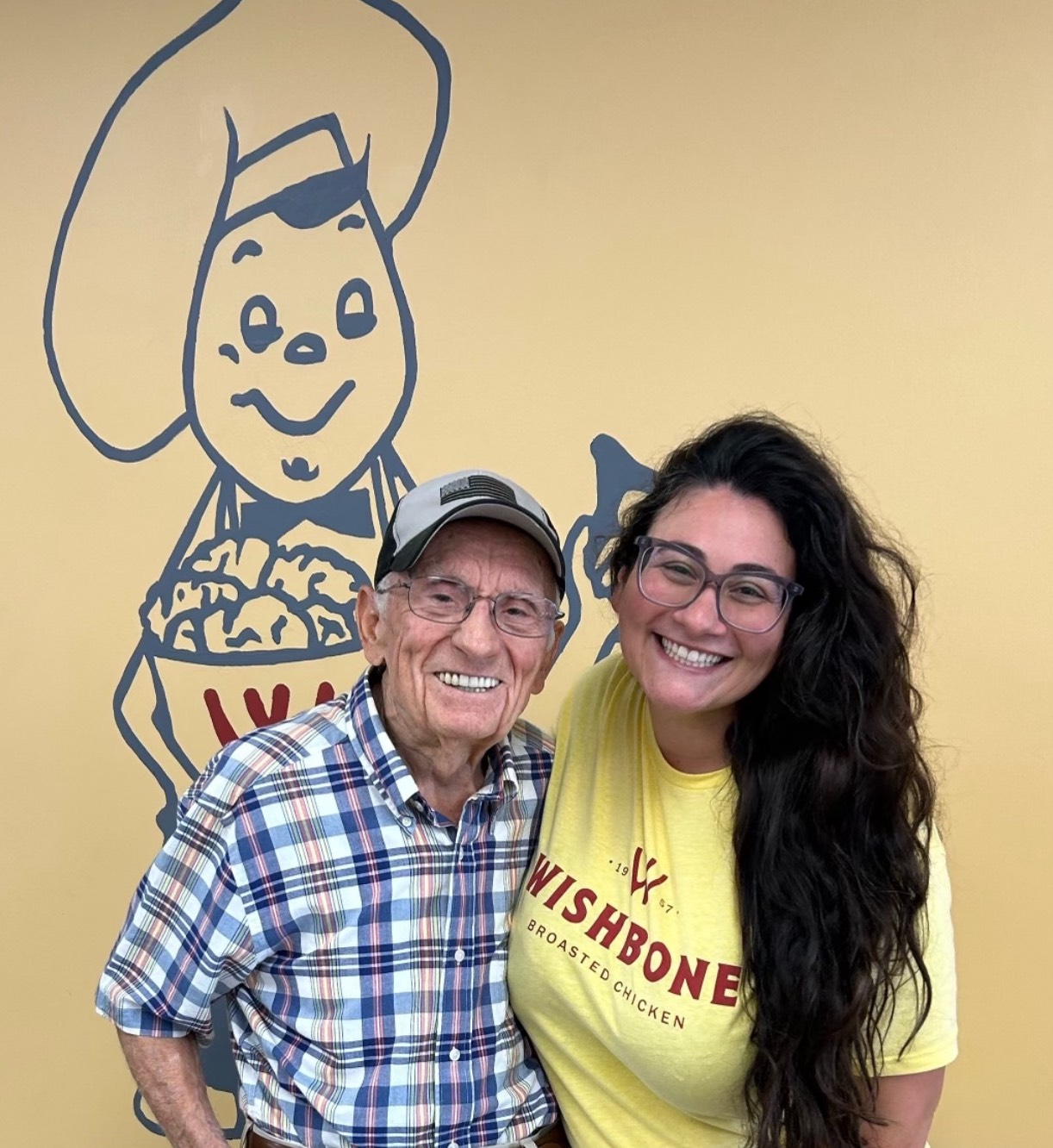 Nicole Polidori-Badeen is pictured with Alex Sfetkidis, who owned and operated Wishbone for 40 years