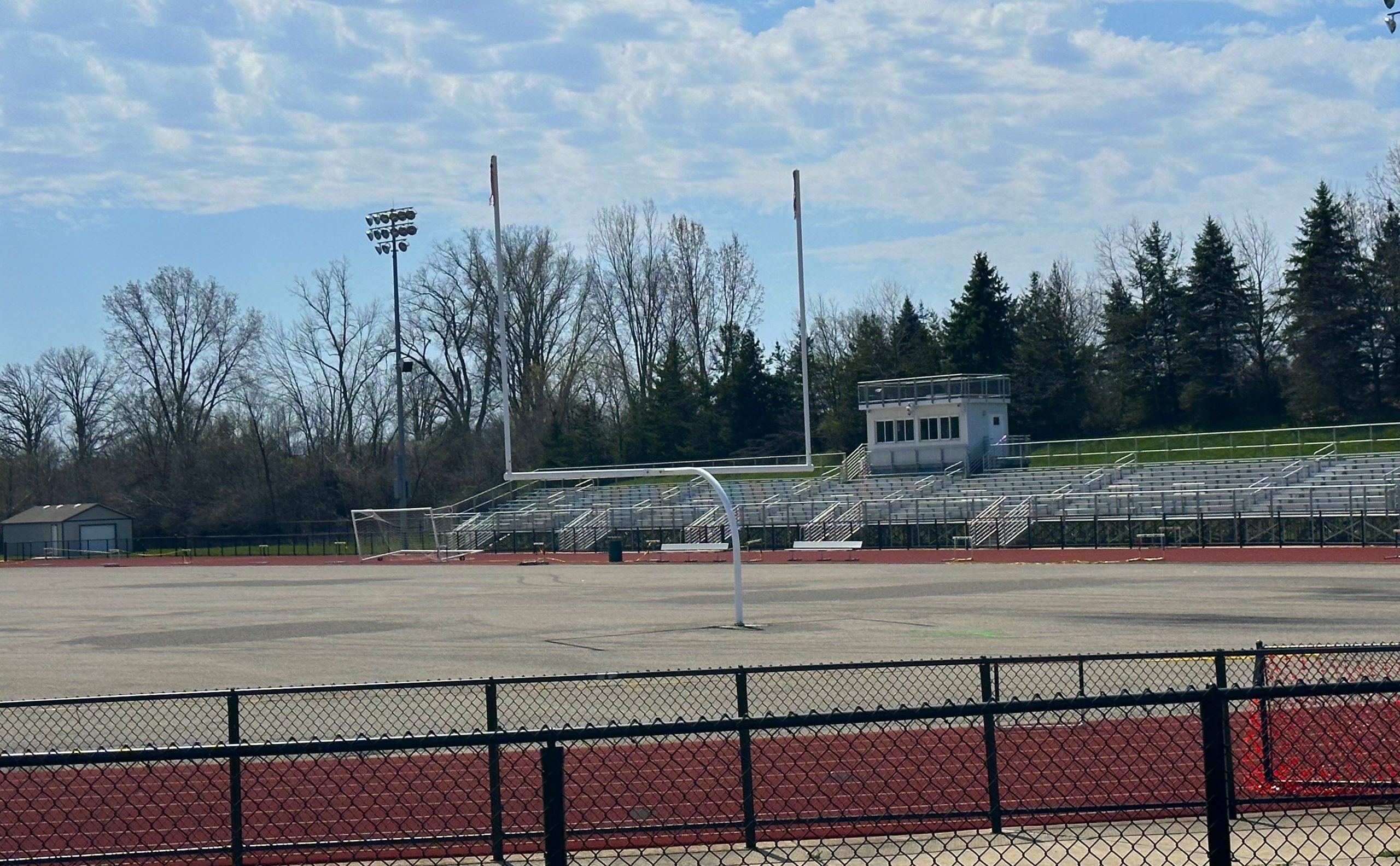 The PCEP west turf stadium is pictured in early April days before the artificial turf was laid.