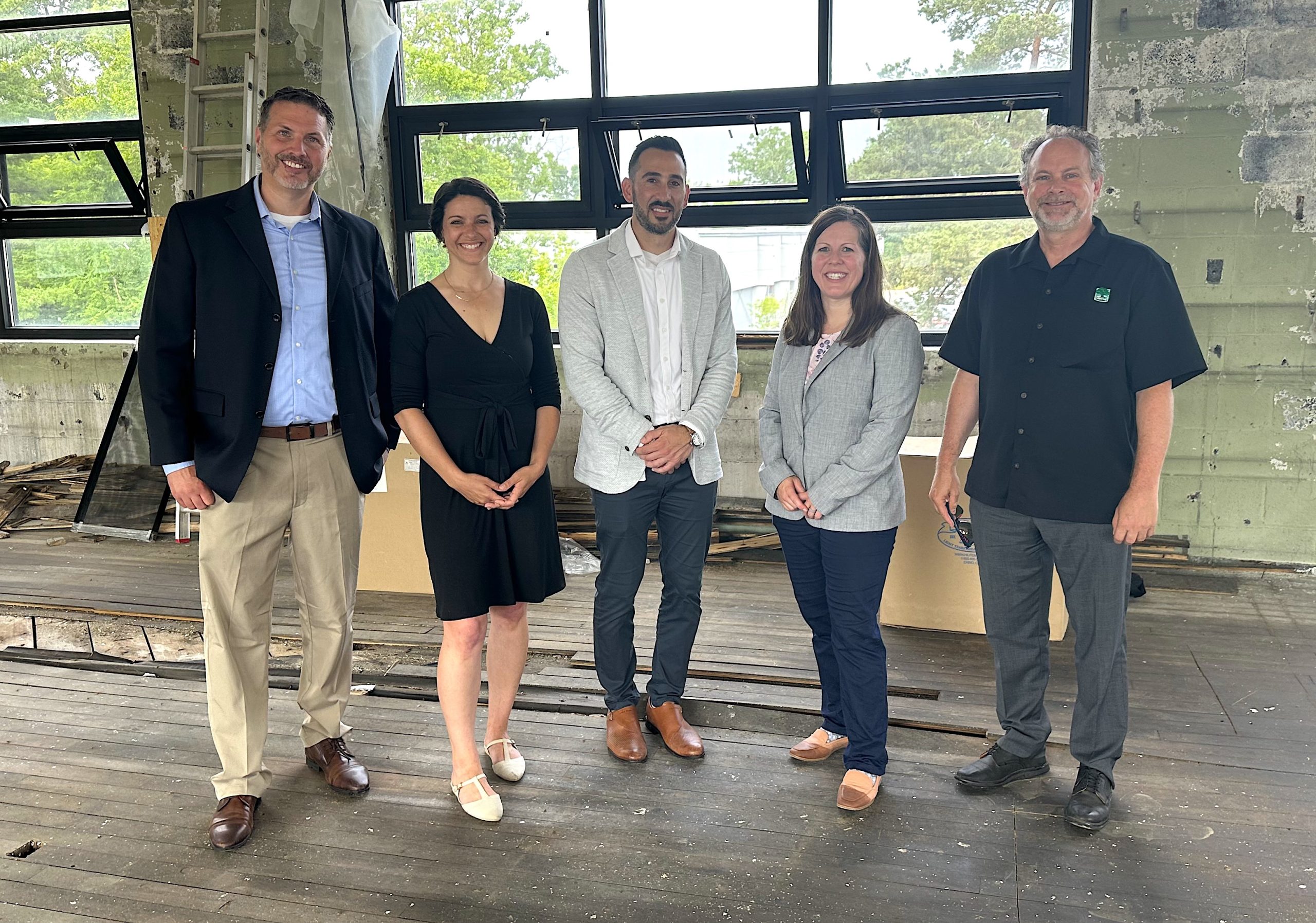 CHVreno3 - Social House News Pictured from left are Facilities Manager Tom Gaffka, Architect Lauren Lee, Municipal Services Deputy Director John Szlinis, Project and Operations Supervisor Jeanette Aiello and Township Trustee Steven Sneideman