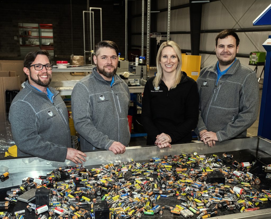 Pictured are employees of Vesco, a recently-launched Southfield company specializing in battery logistics, recycling, and the development of an efficient charging infrastructure.
