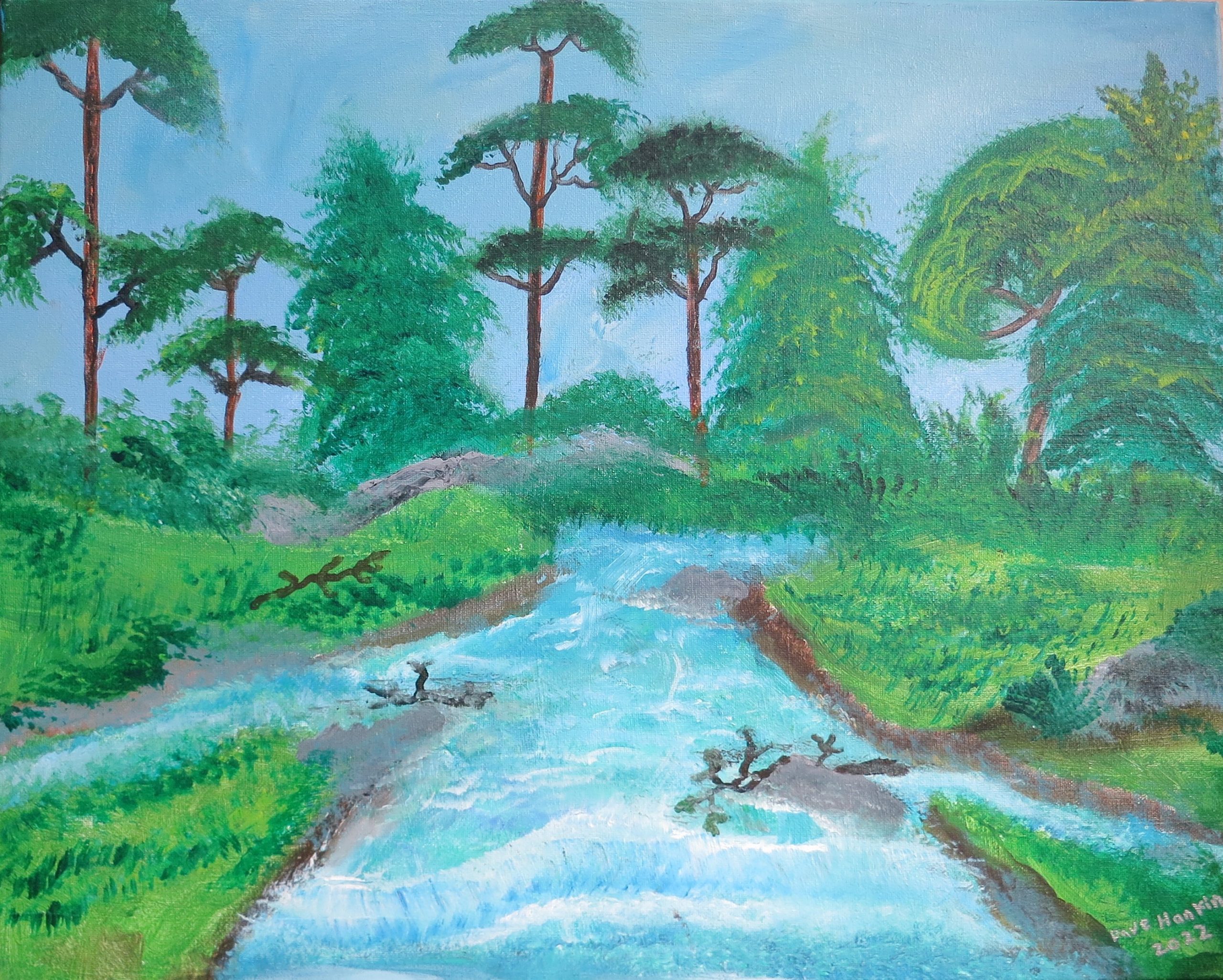 Summer Stream was painted by Dave Hankin for the art show
