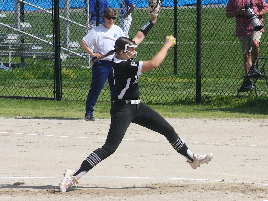 Plymouth pitcher Skylar Weil scattered six hits across eight shutout innings in the Wildcats' 1-0 victory over Salem Wednesday afternoon.
