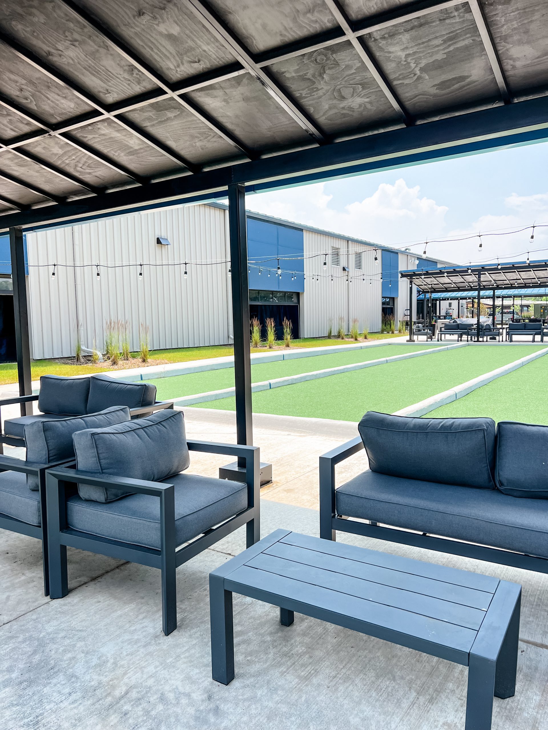In addition to pickleball Wolverine Pickleball features bocce courts and cornhole games