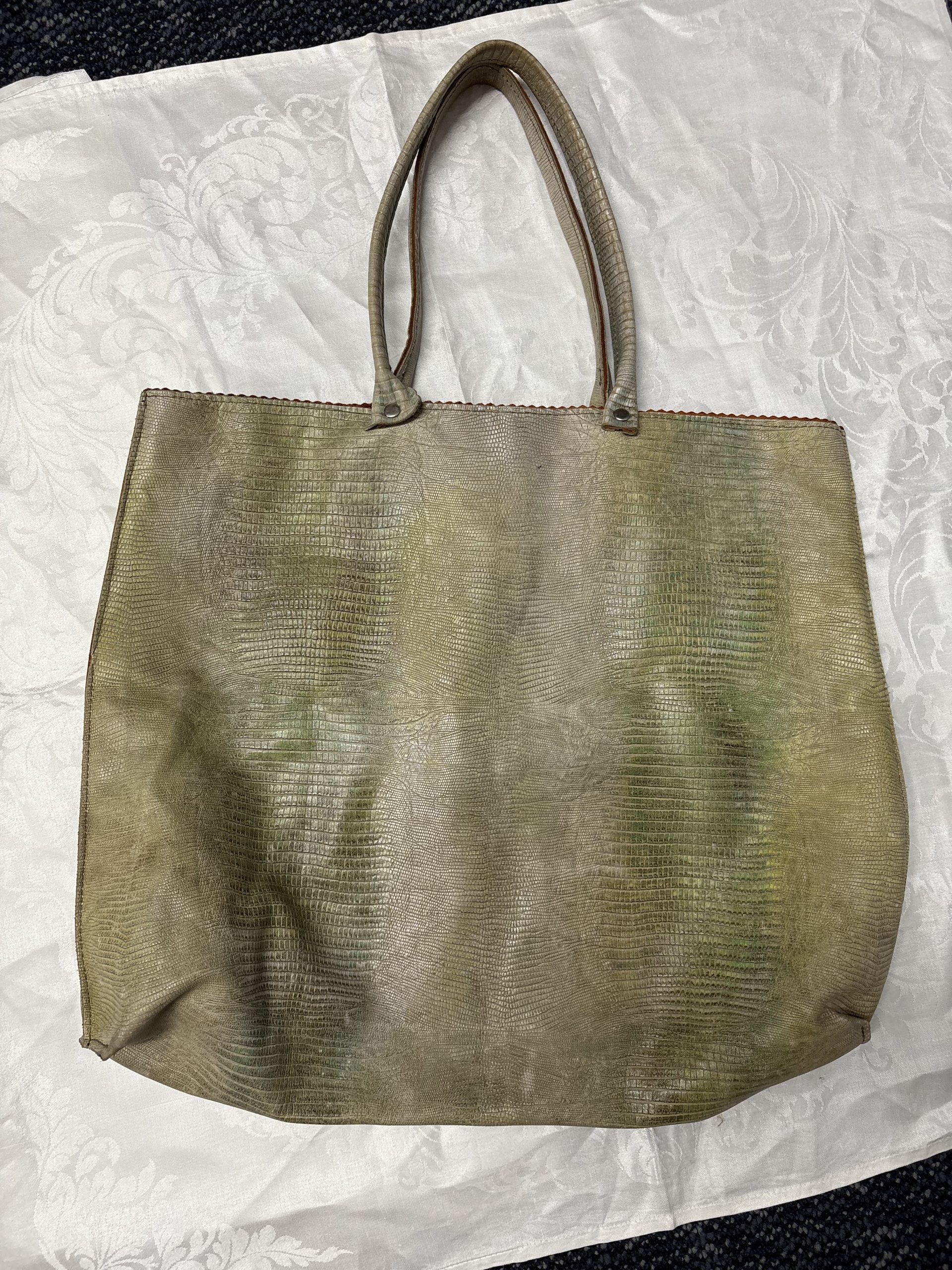 Leather snakeskin texture B MAY tote - Social House News