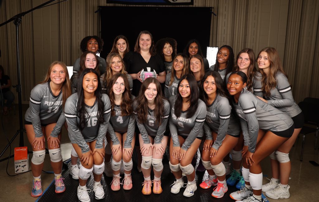 The 2025 Plymouth varsity volleyball team. PHOTO BY MICHAEL VASILNEK