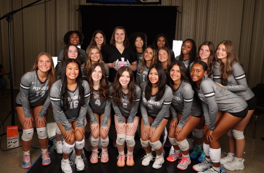 The 2025 Plymouth varsity volleyball team. PHOTO BY MICHAEL VASILNEK