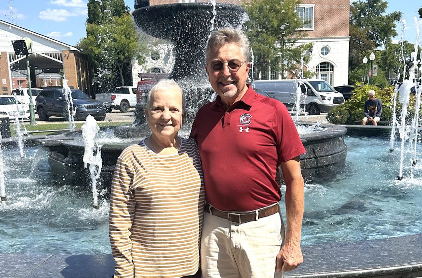 Mary and Jerry Meier are pictured during a recent interview in downtown Plymouth's Kellogg Park.