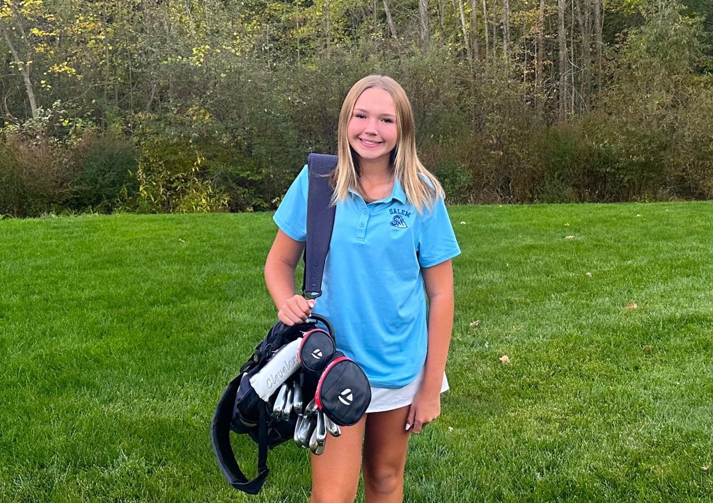 Less than five years after picking up a golf club for the first time, Brooke Resovsky is leading Salem's golf team into the MHSAA Division 1 state meet for the first tie in 20 years. PHOTO COURTESY OF THE RESOVSKY FAMILY