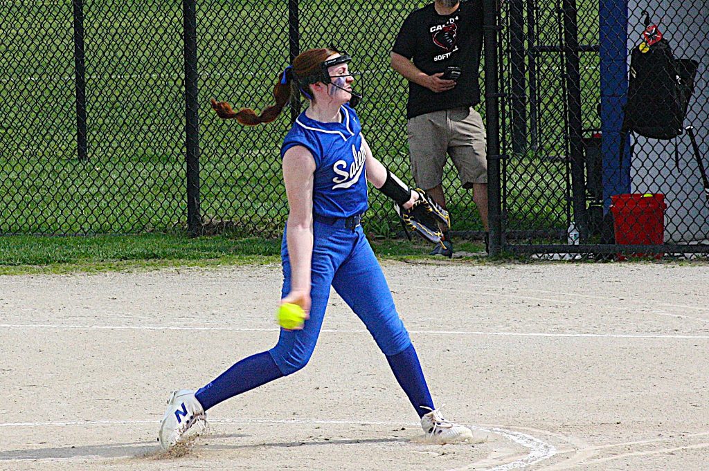 Salem's Shannon McAuliffe struck out 21 Canton batters while pitching a no-hitter Wednesday afternoon.
