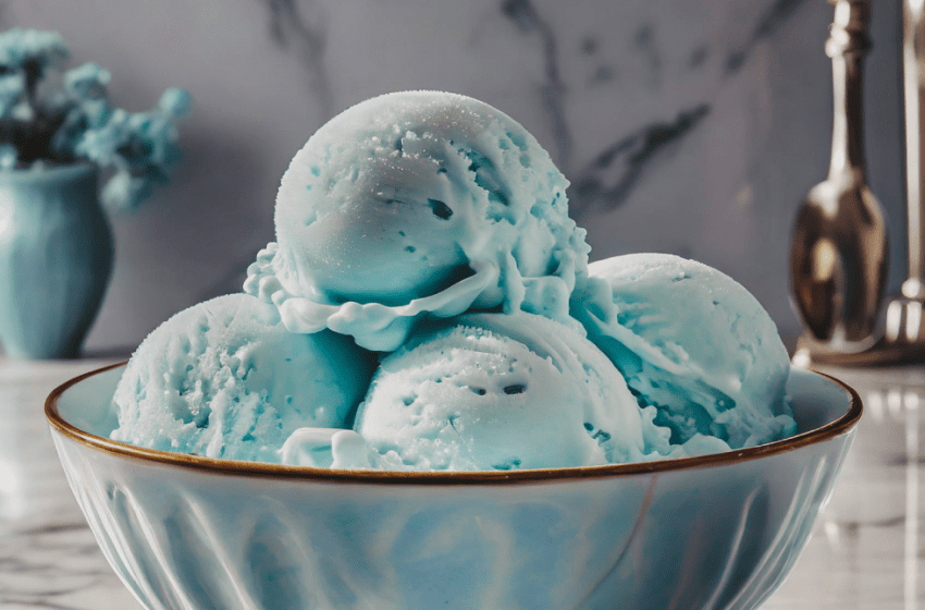 Pictured is Sorbet Sorority's Malibu Mermaid sorbet.